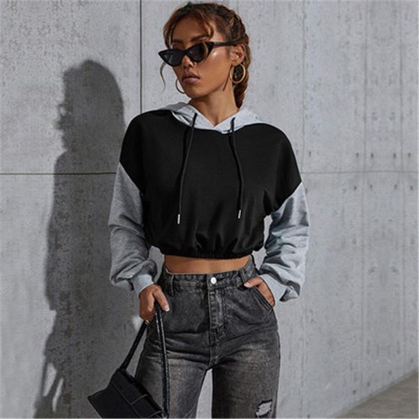 women's hoodies & sweatshirts women sweatershirt 2021 pacthwork female hoodie batwing sleeve spring autmun lady crop with hat, Black
women's hoodies & sweatshirts women sweatershirt 2021 pacthwork female hoodie batwing sleeve spring autmun lady crop with hat, Black