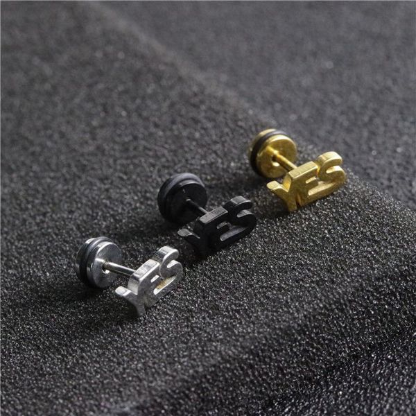 pieces cute yes letters words men women ear pierced stud earring titanium steel type black gold, Golden;silver
pieces cute yes letters words men women ear pierced stud earring titanium steel type black gold, Golden;silver