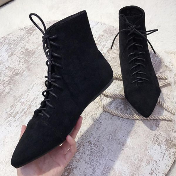 boots small booties female flat heels pointed ankle women plush cowboy botines winter cross tied nubuck velvet snow botas, Black
boots small booties female flat heels pointed ankle women plush cowboy botines winter cross tied nubuck velvet snow botas, Black