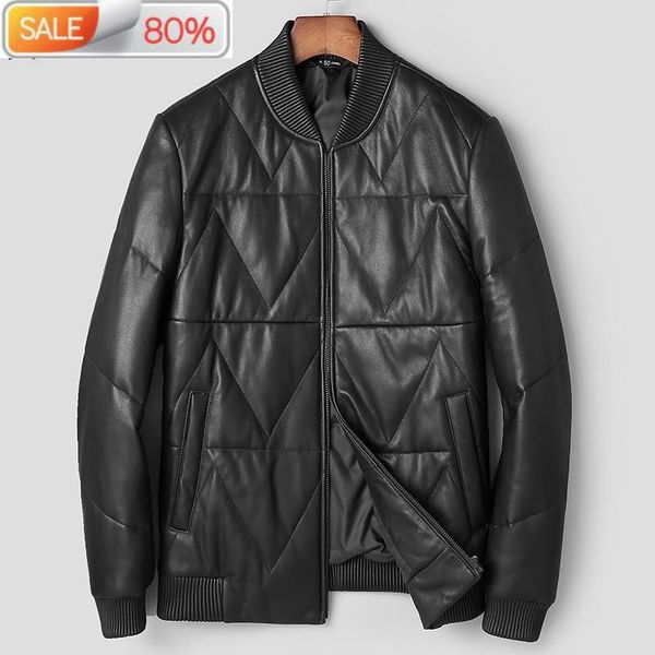 men's leather & faux duck down winter 2021 men genuine sheepskin coat baseball jacket chaqueta hombre a1t0066 yy270, Black
men's leather & faux duck down winter 2021 men genuine sheepskin coat baseball jacket chaqueta hombre a1t0066 yy270, Black