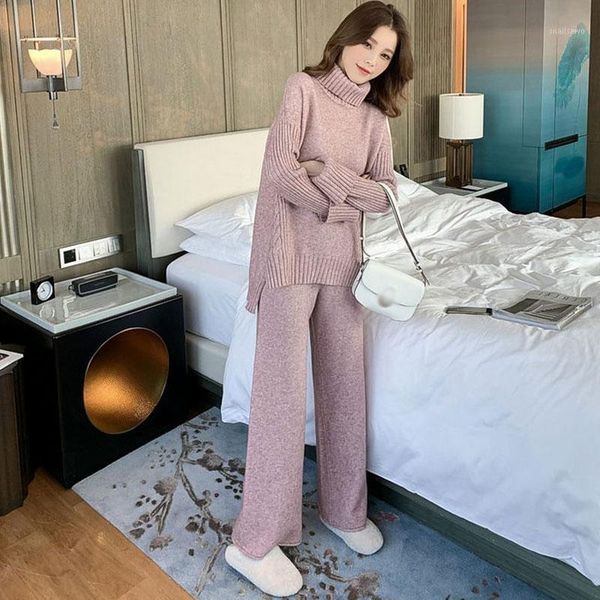 women's two piece pants korean knitted autumn winter casual turtleneck split with thick sweater and wide-legged wind loose two-piece su, White
women's two piece pants korean knitted autumn winter casual turtleneck split with thick sweater and wide-legged wind loose two-piece su, White