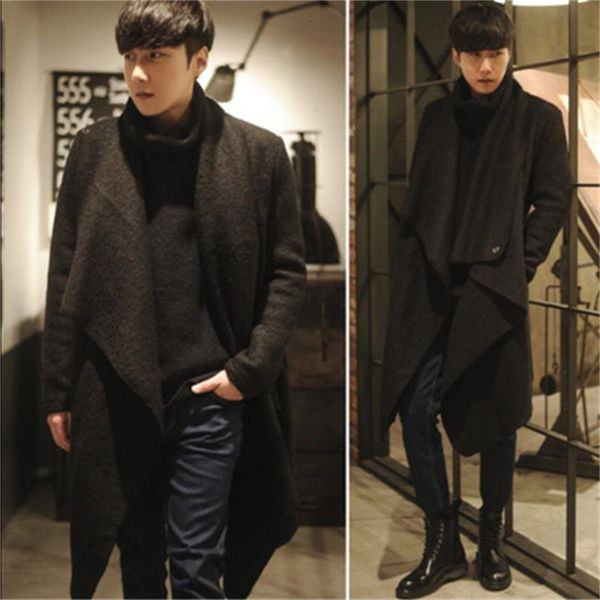 wool fall and winter stylist hair in long male jacket korea thin edition spotty coat personality tweed ds5h, Black
wool fall and winter stylist hair in long male jacket korea thin edition spotty coat personality tweed ds5h, Black