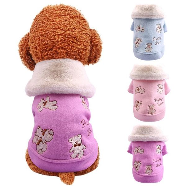 dog apparel autumn winter warm clothes thickening lapel coat with white fluffy collar
dog apparel autumn winter warm clothes thickening lapel coat with white fluffy collar