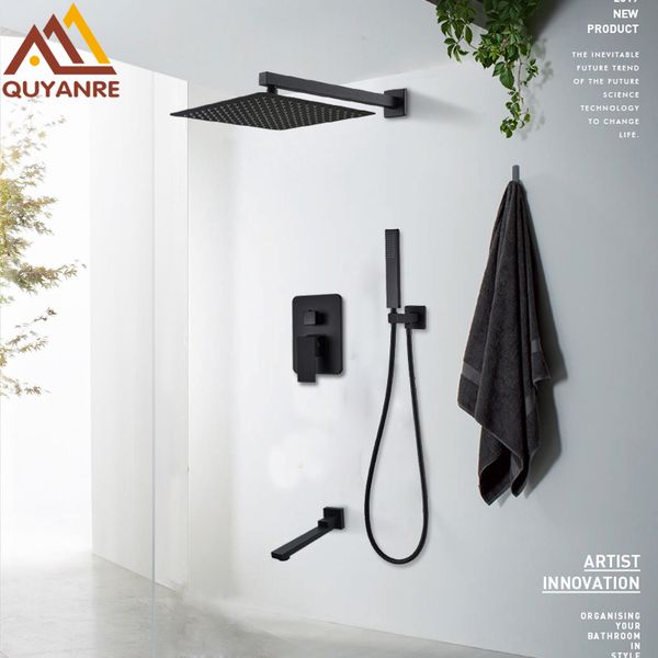 quyanre matte black shower faucets set rain waterfall concealed shower system wall mount bathtub shower mixer combo set
quyanre matte black shower faucets set rain waterfall concealed shower system wall mount bathtub shower mixer combo set