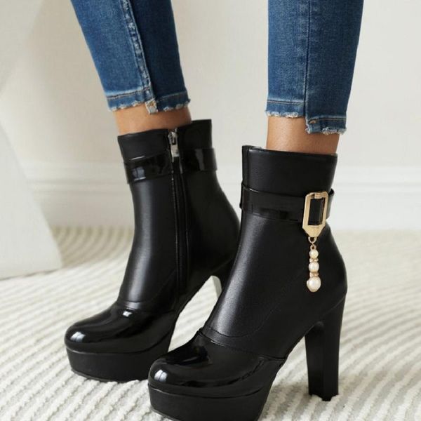 boots sianie tianie 2021 plain black round toe block high heels buckle strap with pearls pedant chic womens ankle
boots sianie tianie 2021 plain black round toe block high heels buckle strap with pearls pedant chic womens ankle