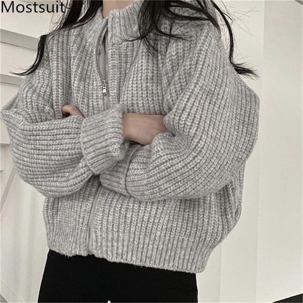 zip-up korean knitted sweater coat women autumn winter o-neck long sleeve casual fashion ladies jacket femme 210518, Black;brown
zip-up korean knitted sweater coat women autumn winter o-neck long sleeve casual fashion ladies jacket femme 210518, Black;brown