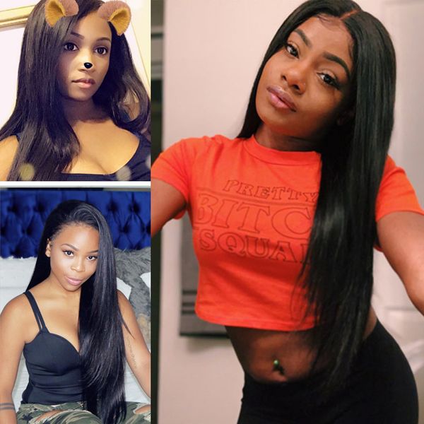 26" fashion ladies straight lace front wig 150% density 13x6 lace front wig brazilian hair, Black
26" fashion ladies straight lace front wig 150% density 13x6 lace front wig brazilian hair, Black