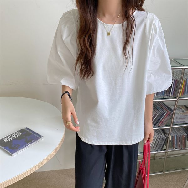 women's blouses & shirts hzirip solid short-sleeves all-match casual girls will see oversize soft femme the-neck loose t-shirts bt59, White
women's blouses & shirts hzirip solid short-sleeves all-match casual girls will see oversize soft femme the-neck loose t-shirts bt59, White