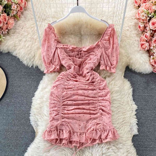two piece dress korean fashion women lace-up square collar short sleeve mini club ruched drawstring slim embroidered lace par, White
two piece dress korean fashion women lace-up square collar short sleeve mini club ruched drawstring slim embroidered lace par, White