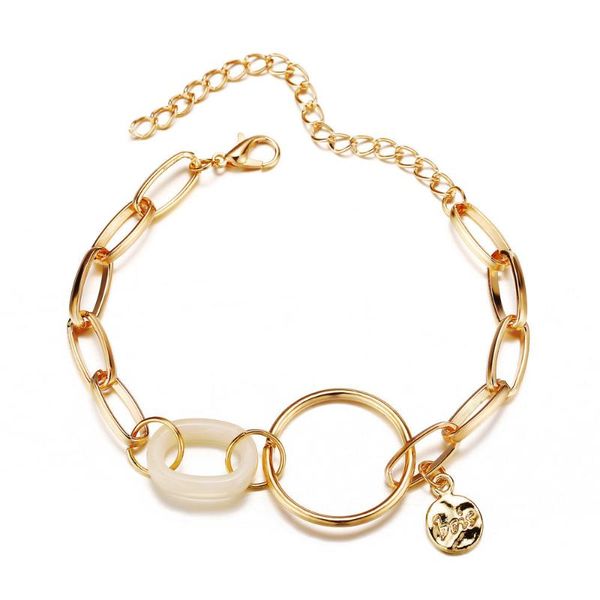 link, chain punk golden metal charm bracelets for women hip hop retro simple geometric acrylic circle bracelet jewelry pulseras mujer, Black
link, chain punk golden metal charm bracelets for women hip hop retro simple geometric acrylic circle bracelet jewelry pulseras mujer, Black
