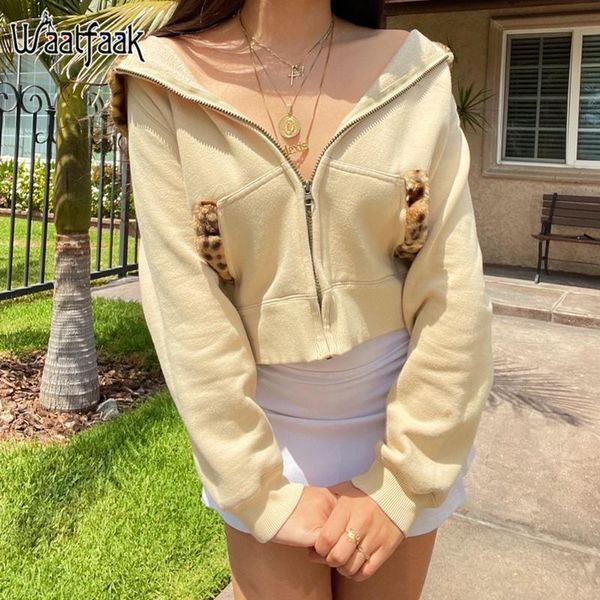 women's hoodies & sweatshirts waatfaak leopard casual khaki v neck women winter cropped pockets patchwork zippre up hoodie fairycore ha, Black
women's hoodies & sweatshirts waatfaak leopard casual khaki v neck women winter cropped pockets patchwork zippre up hoodie fairycore ha, Black