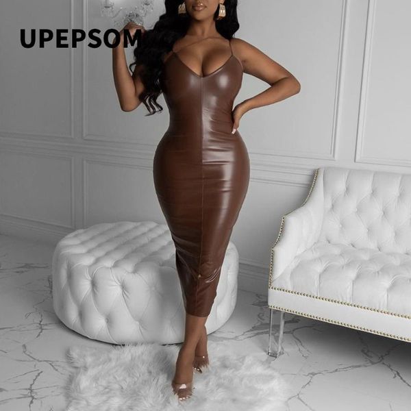 casual dresses upepsom 2021 fashion sleeveless pu leather dress split bodycon night club party midi women vestidos, Black;gray
casual dresses upepsom 2021 fashion sleeveless pu leather dress split bodycon night club party midi women vestidos, Black;gray