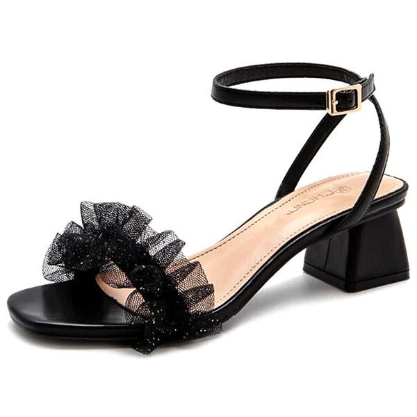 sandals 2021 square heel women summer ankle strap open toe party dress 4cm bling lace p35, Black
sandals 2021 square heel women summer ankle strap open toe party dress 4cm bling lace p35, Black