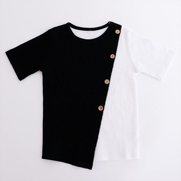 kids clothes t shirt baby girls and boys round neck short sleeves fashion children ribbed contract patched color, Blue
kids clothes t shirt baby girls and boys round neck short sleeves fashion children ribbed contract patched color, Blue