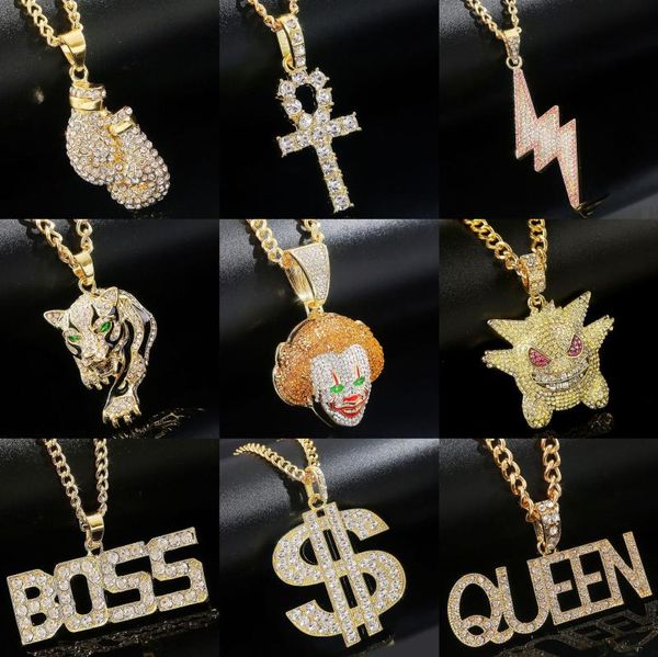 chains punk hip hop letters necklace clown rhinestone pendant hiphop men's jewelry gold plated clavicle chain women, Silver 
chains punk hip hop letters necklace clown rhinestone pendant hiphop men's jewelry gold plated clavicle chain women, Silver