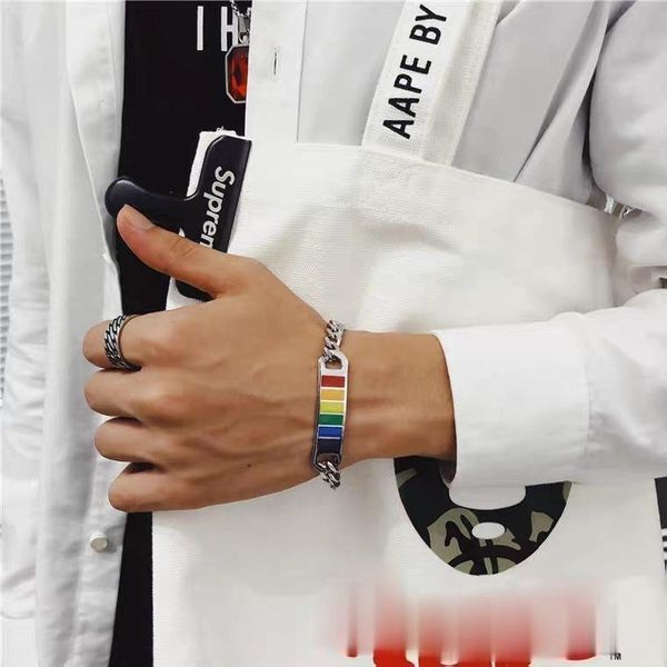 women bracelet rainbow bracelets man fashion lovers jewelry kids hand made silver color trendy alloy titanium steel bransoletka link, chain, Black
women bracelet rainbow bracelets man fashion lovers jewelry kids hand made silver color trendy alloy titanium steel bransoletka link, chain, Black
