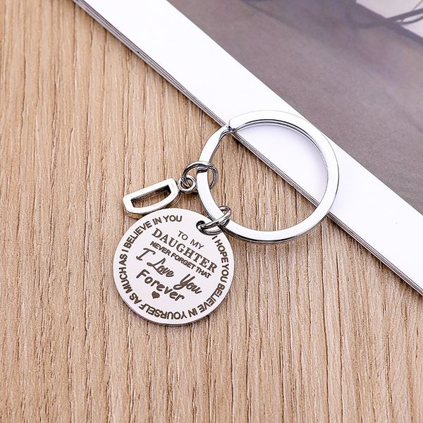stainless steel keychain letter a / d round pendant keyring engraved to my son / daughter never forget that i love you forever, Slivery;golden
stainless steel keychain letter a / d round pendant keyring engraved to my son / daughter never forget that i love you forever, Slivery;golden