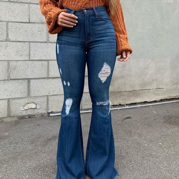 high waist denim slim flare womens jeans pants skinny bodycon bell bottoms plus size vintage hole ripped, Blue
high waist denim slim flare womens jeans pants skinny bodycon bell bottoms plus size vintage hole ripped, Blue
