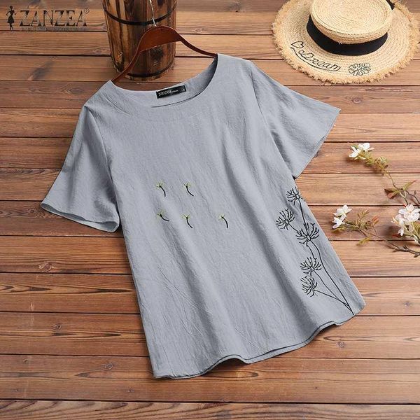 women's blouses & shirts 2021 summer embroidered blusa women vintage short sleeve fashion casual solid o neck blouse zanzea cotton lin, White
women's blouses & shirts 2021 summer embroidered blusa women vintage short sleeve fashion casual solid o neck blouse zanzea cotton lin, White