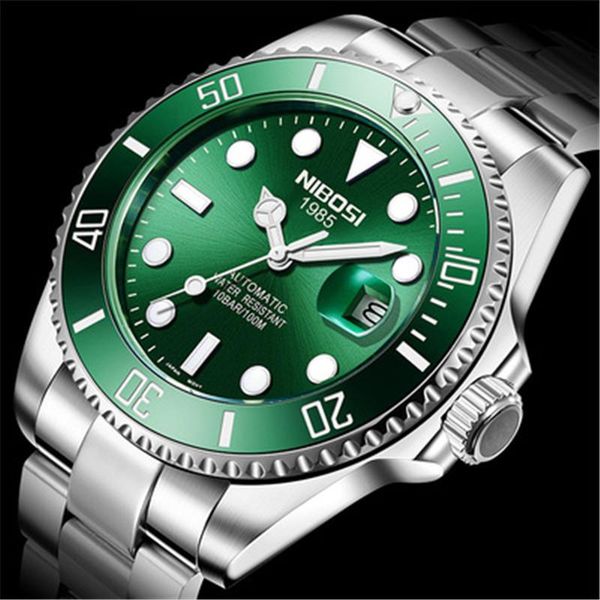wristwatches automatic men's mechanical watch green water ghost waterproof luminous calendar steel band explosive gift, Slivery;brown
wristwatches automatic men's mechanical watch green water ghost waterproof luminous calendar steel band explosive gift, Slivery;brown