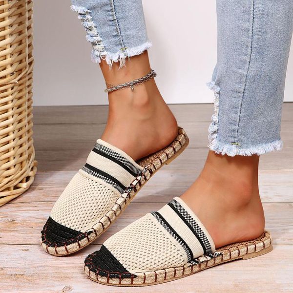 sandals hollow out women's shoes hand-stitched striped breathable elastic band retro casual flat suitable wide leg sneaker, Black
sandals hollow out women's shoes hand-stitched striped breathable elastic band retro casual flat suitable wide leg sneaker, Black