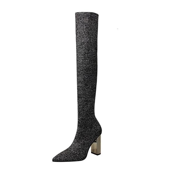 boots botas femininas lgants d salto alto coxa, sapatos tricô com sticamnto sobr o jolho, brilhants, outono invrno, 9ope, Black
boots botas femininas lgants d salto alto coxa, sapatos tricô com sticamnto sobr o jolho, brilhants, outono invrno, 9ope, Black