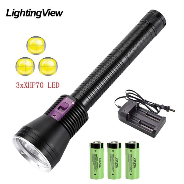 flashlights torches 3* xhp70.2 led diving white / yellow light underwater latern waterproof tactical lamp dive torch 26650 batter
flashlights torches 3* xhp70.2 led diving white / yellow light underwater latern waterproof tactical lamp dive torch 26650 batter