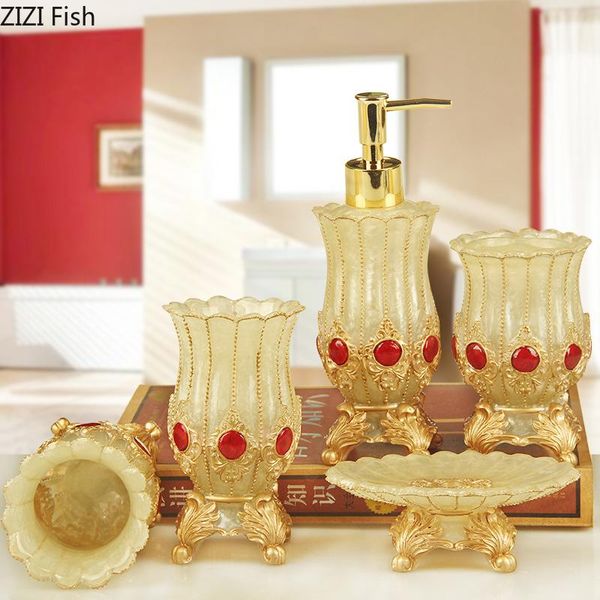 bath accessory set european style bathroom of 5 resin lotion bottle toothbrush holder kit home supplies
bath accessory set european style bathroom of 5 resin lotion bottle toothbrush holder kit home supplies