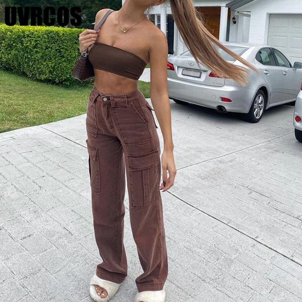 women's jeans uvrcos european and american pants autumn 2022 solid color pocket stitching basic casual loose mid-waist women, Blue
women's jeans uvrcos european and american pants autumn 2022 solid color pocket stitching basic casual loose mid-waist women, Blue