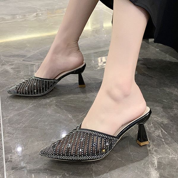 women slippers pointed toe mesh hollow sandals summer shoes high heels ladies fashopn pumps woman new footwear female 2021, Black
women slippers pointed toe mesh hollow sandals summer shoes high heels ladies fashopn pumps woman new footwear female 2021, Black