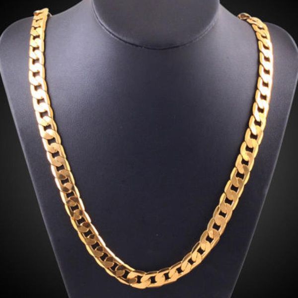 chains gold necklace men women fashion luxury cuban chain filled curb link jewelry, Silver
chains gold necklace men women fashion luxury cuban chain filled curb link jewelry, Silver