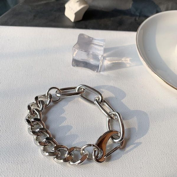 fashion retro metal wind men and women personality men's cool bracelet hip hop jewelry link, chain, Black
fashion retro metal wind men and women personality men's cool bracelet hip hop jewelry link, chain, Black