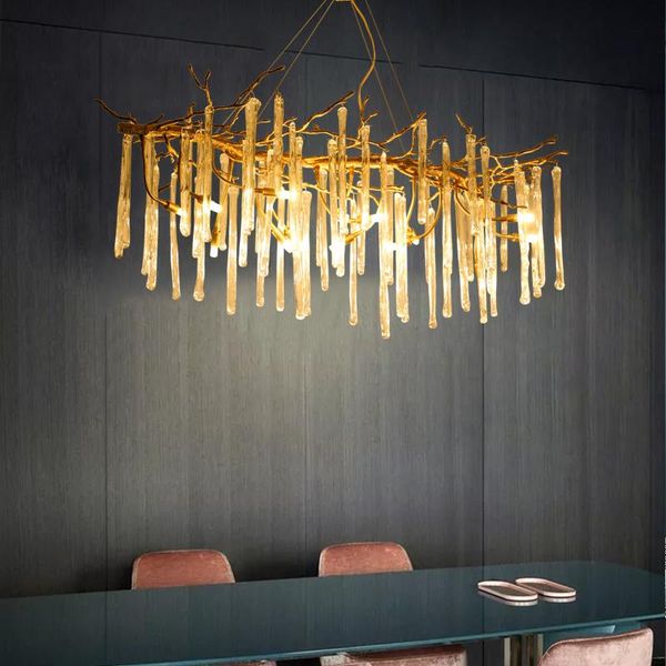 pendant lamps light luxury all-copper rectangular glass chandelier, restaurant bar, living room, branch-shaped lamp
pendant lamps light luxury all-copper rectangular glass chandelier, restaurant bar, living room, branch-shaped lamp
