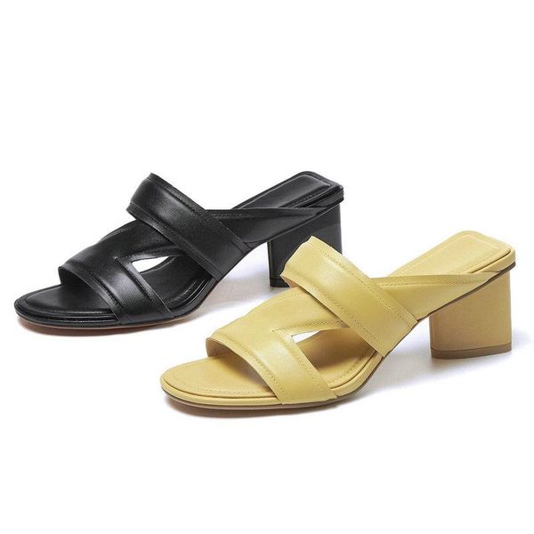 summer shoes women high heels slippers 2021 est genuine leather mules working basis party, Black
summer shoes women high heels slippers 2021 est genuine leather mules working basis party, Black