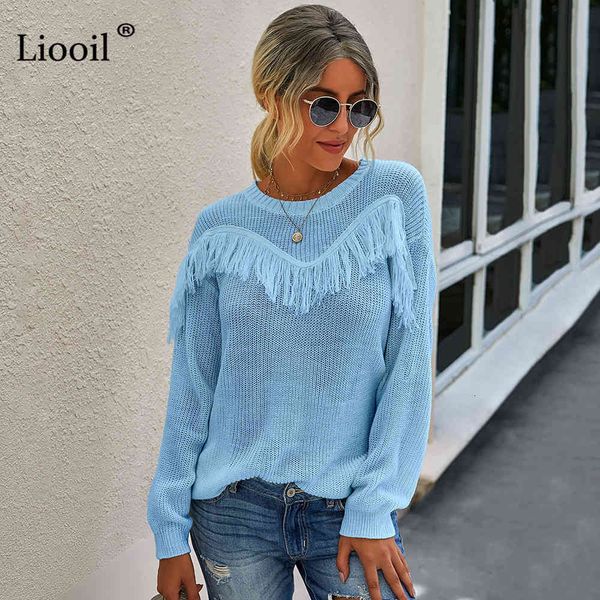 knits casual loose knitted sweater with tassel women long sleeve o neck female autumn winter solid color pulovers and jumpers, White
knits casual loose knitted sweater with tassel women long sleeve o neck female autumn winter solid color pulovers and jumpers, White