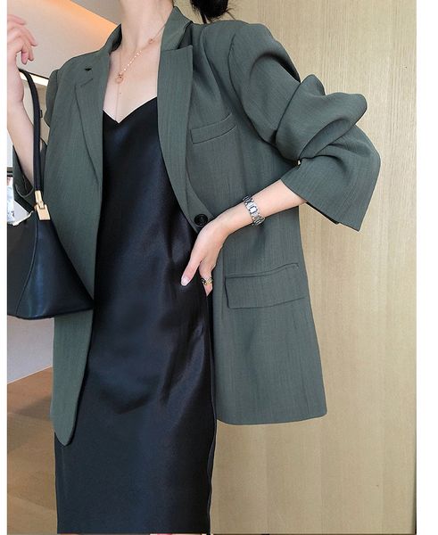 female dark green blazer vintage blazers spring lady in the ladies'coat, White;black
female dark green blazer vintage blazers spring lady in the ladies'coat, White;black