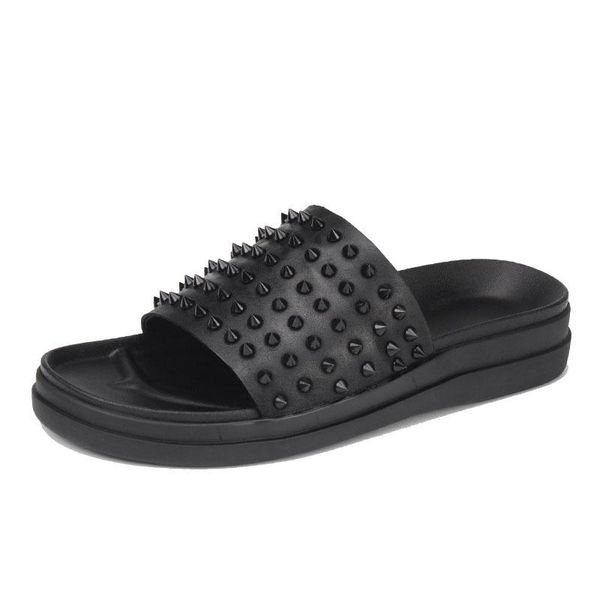 slippers 2021 rivet men summer italian designer genuine leather slides fashion thick platform beach male shoes, Black
slippers 2021 rivet men summer italian designer genuine leather slides fashion thick platform beach male shoes, Black