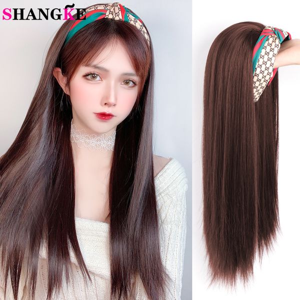 shangke long straight synthetic headband wig heat-resistant fiber wave hair wig for women party/daily wig for girl, Black
shangke long straight synthetic headband wig heat-resistant fiber wave hair wig for women party/daily wig for girl, Black