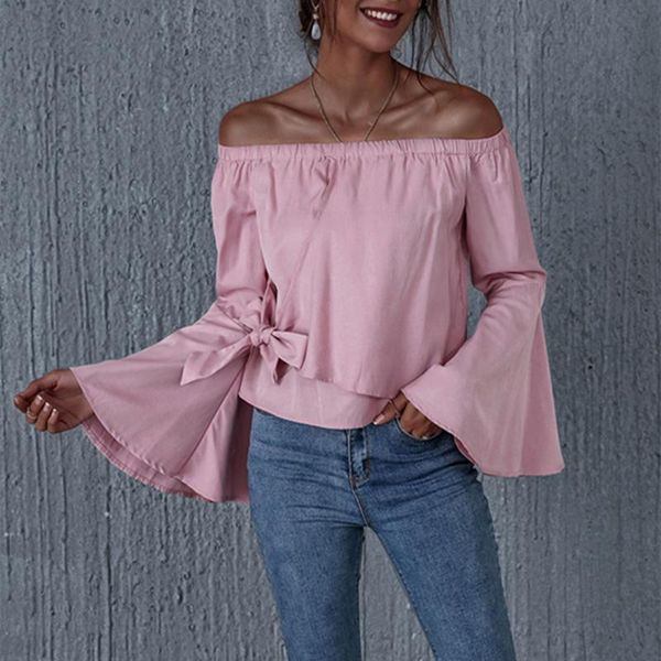 pdfmily pink off shoulder casual and blouse women solid bandage long flare sleeve shirts bow tie waist loose ladies women's blouses &, White
pdfmily pink off shoulder casual and blouse women solid bandage long flare sleeve shirts bow tie waist loose ladies women's blouses &, White