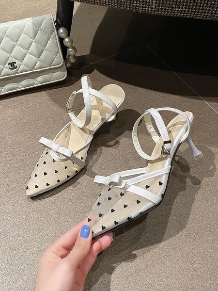 sandals one word buckle summer fashion pointed toe breathable mesh sweet high heel women's shoes, Black
sandals one word buckle summer fashion pointed toe breathable mesh sweet high heel women's shoes, Black