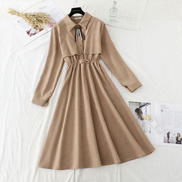 casual dresses autumn winter women corduroy dress turn-down collar button solid vintage elegant korean elastic high waist slim midi, Black;gray
casual dresses autumn winter women corduroy dress turn-down collar button solid vintage elegant korean elastic high waist slim midi, Black;gray