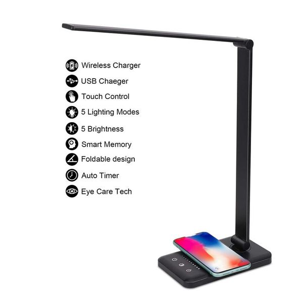 table lamps led lamp with wireless charger 5 lighting modestouch control eye protection office light adapter