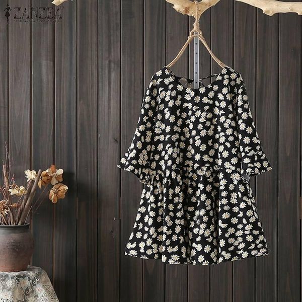 women's blouses & shirts 2021 summer ruffle blouse zanzea elegant floral printed loose casual ladies patchwork a-line oversized blusa, White
women's blouses & shirts 2021 summer ruffle blouse zanzea elegant floral printed loose casual ladies patchwork a-line oversized blusa, White