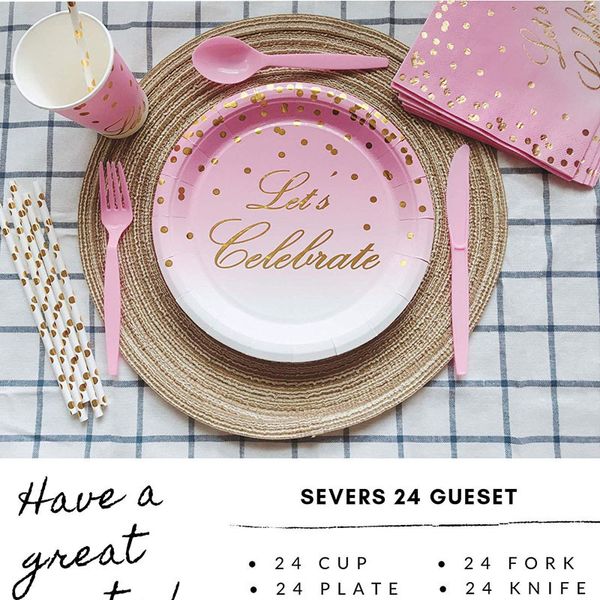 pink gilded dot party supplies theme tableware disposable paper cup napkin set
pink gilded dot party supplies theme tableware disposable paper cup napkin set