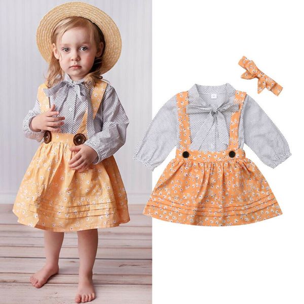 2pcs baby girls clothes set polka dot bow tie shirt for girls yellow overalls girls dress outfits kids suit sets clothing, White;black
2pcs baby girls clothes set polka dot bow tie shirt for girls yellow overalls girls dress outfits kids suit sets clothing, White;black