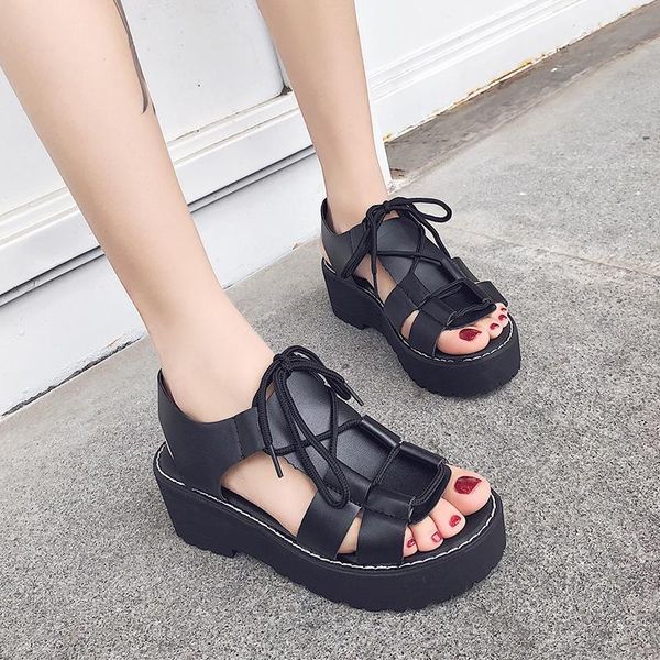 sandals wedges shoes for women female platform summer woman lace up high heels ladies black pvc
sandals wedges shoes for women female platform summer woman lace up high heels ladies black pvc