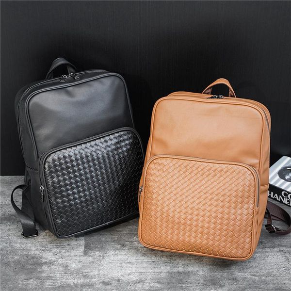 backpack luxury for men designer shoulder lapbag school 2021 korean weave leather men's bagpack sac a main mochila
backpack luxury for men designer shoulder lapbag school 2021 korean weave leather men's bagpack sac a main mochila