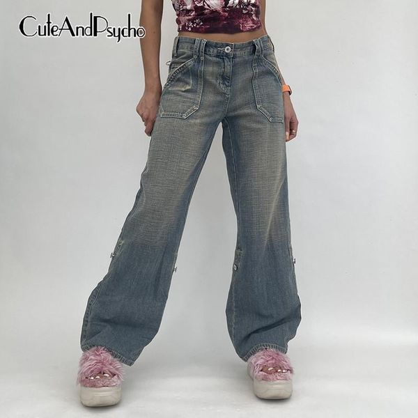 women's jeans retro y2k grunge denim women fairycore chic high waist trousers vintage casual 90s cute baggy cargo pants cuteandpsycho, Blue
women's jeans retro y2k grunge denim women fairycore chic high waist trousers vintage casual 90s cute baggy cargo pants cuteandpsycho, Blue
