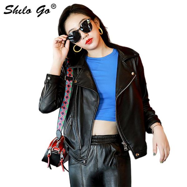 women's jackets streetwear leather jacket women spring button turn down collar zipper sheepskin genuine coat black casual female, Black;brown
women's jackets streetwear leather jacket women spring button turn down collar zipper sheepskin genuine coat black casual female, Black;brown