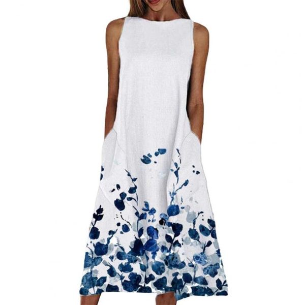 casual dresses 2021 robe femme summer women dress floral print sleeveless pockets large hem loose midi, Black;gray
casual dresses 2021 robe femme summer women dress floral print sleeveless pockets large hem loose midi, Black;gray